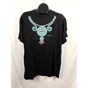 Vintage Arizona‎ Crewneck T Shirt Native American Turquoise Men's LARGE
